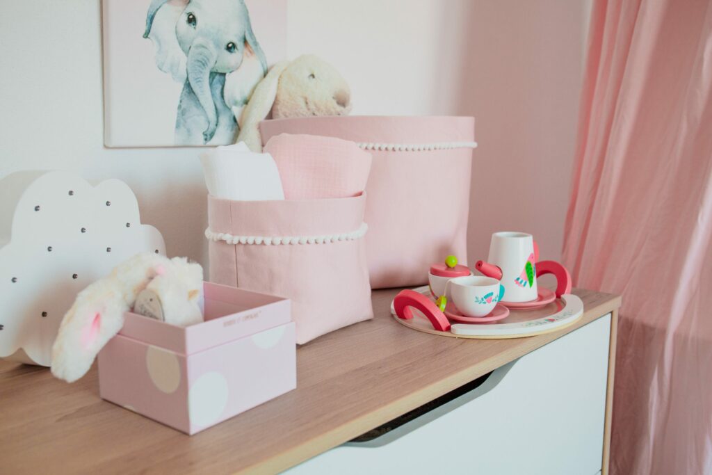 Set 2 bavlněných košíků s minikuličkami (XS, S) Set 2 bavlněných košíků s minikuličkami (XS, S)