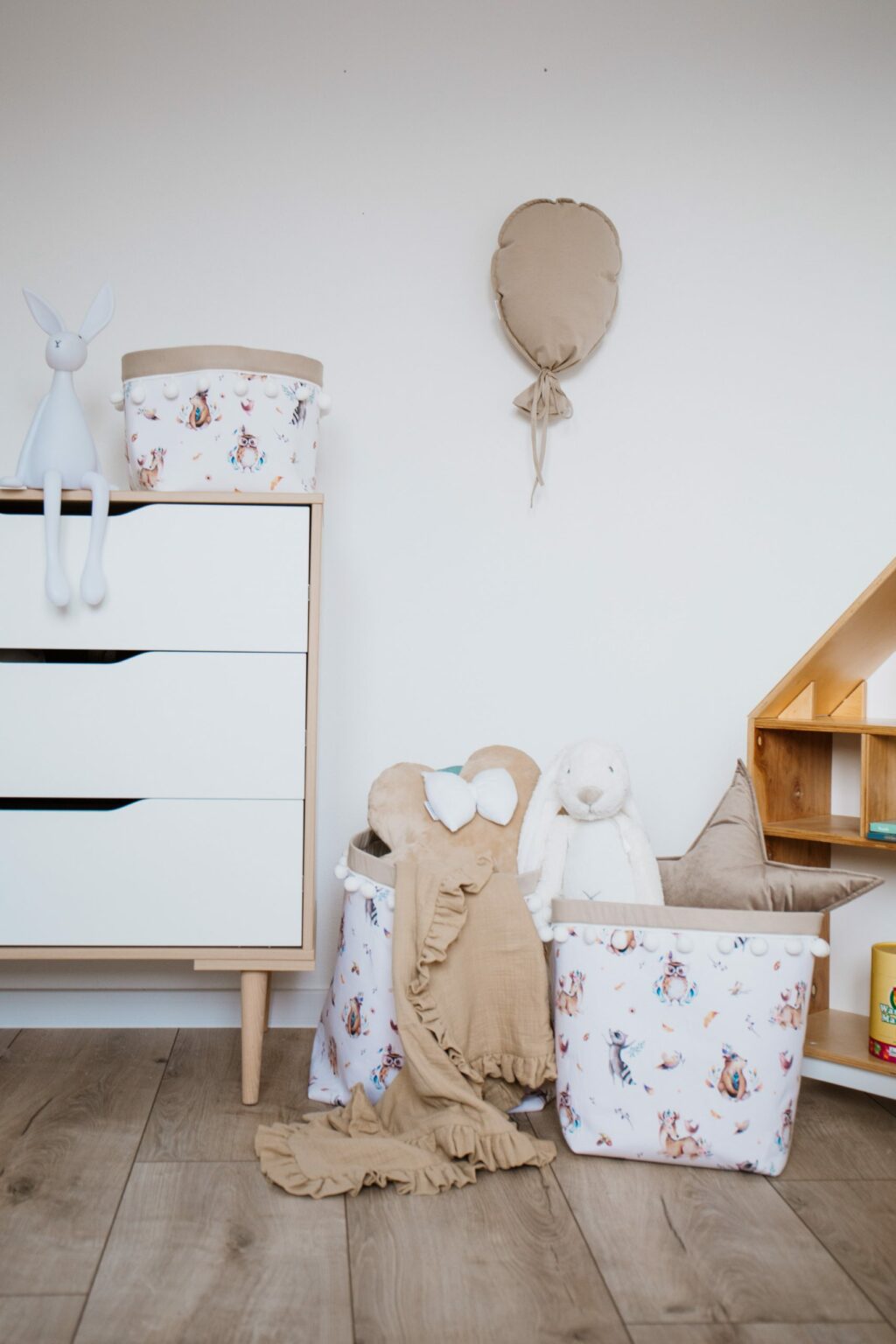 Set 4 bavlněných košíků s kuličkami (XS, S, M, L)