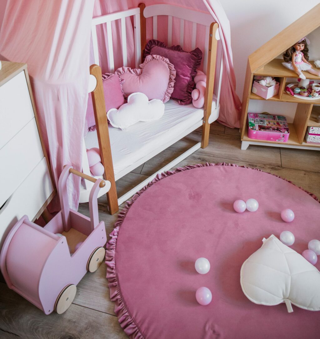 Hrací podložka velvet s volánem Ø130 cm