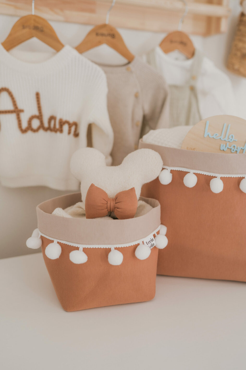 Set 2 bavlněných košíků s kuličkami (XS, S)