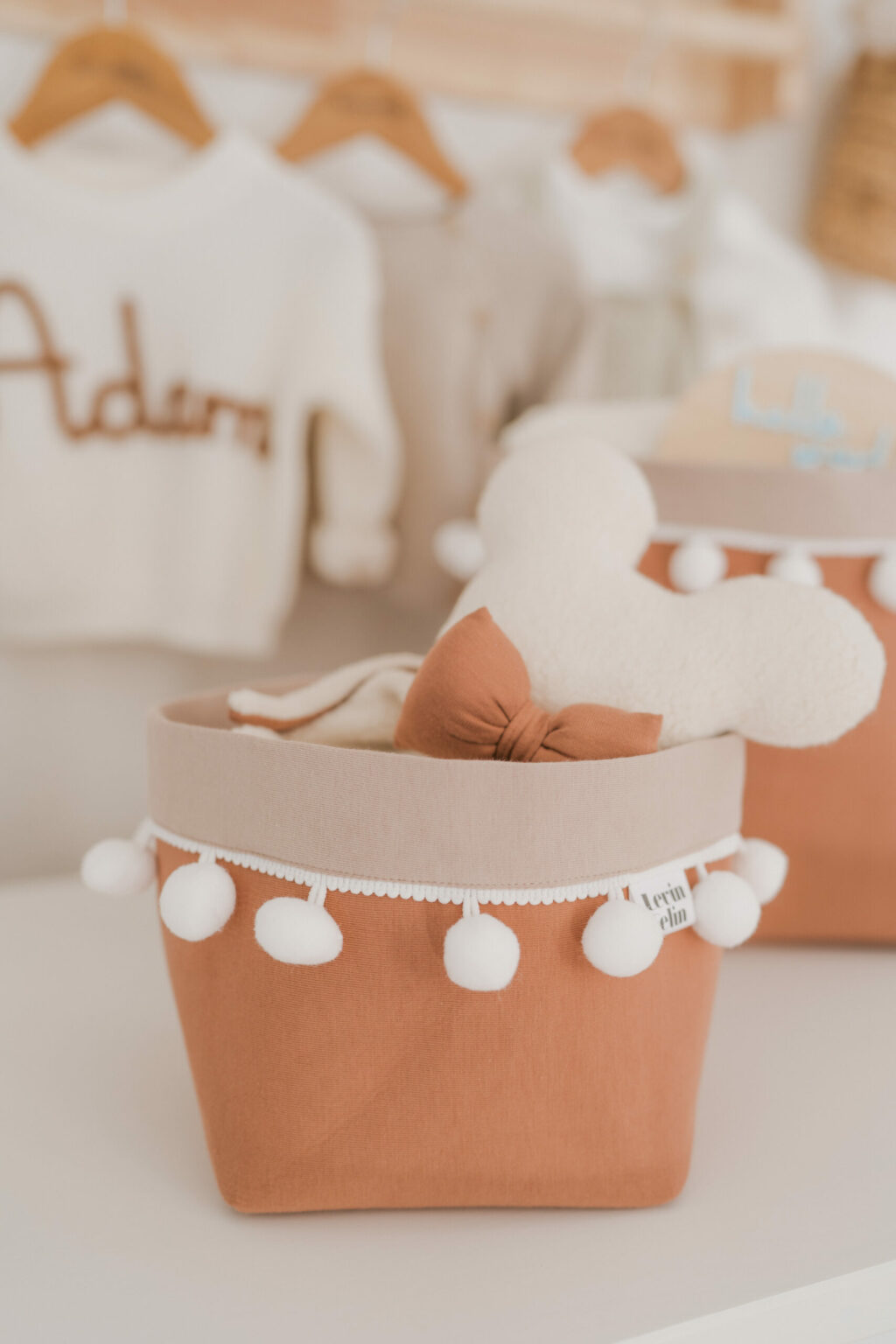 Set 2 bavlněných košíků s kuličkami (XS, S)