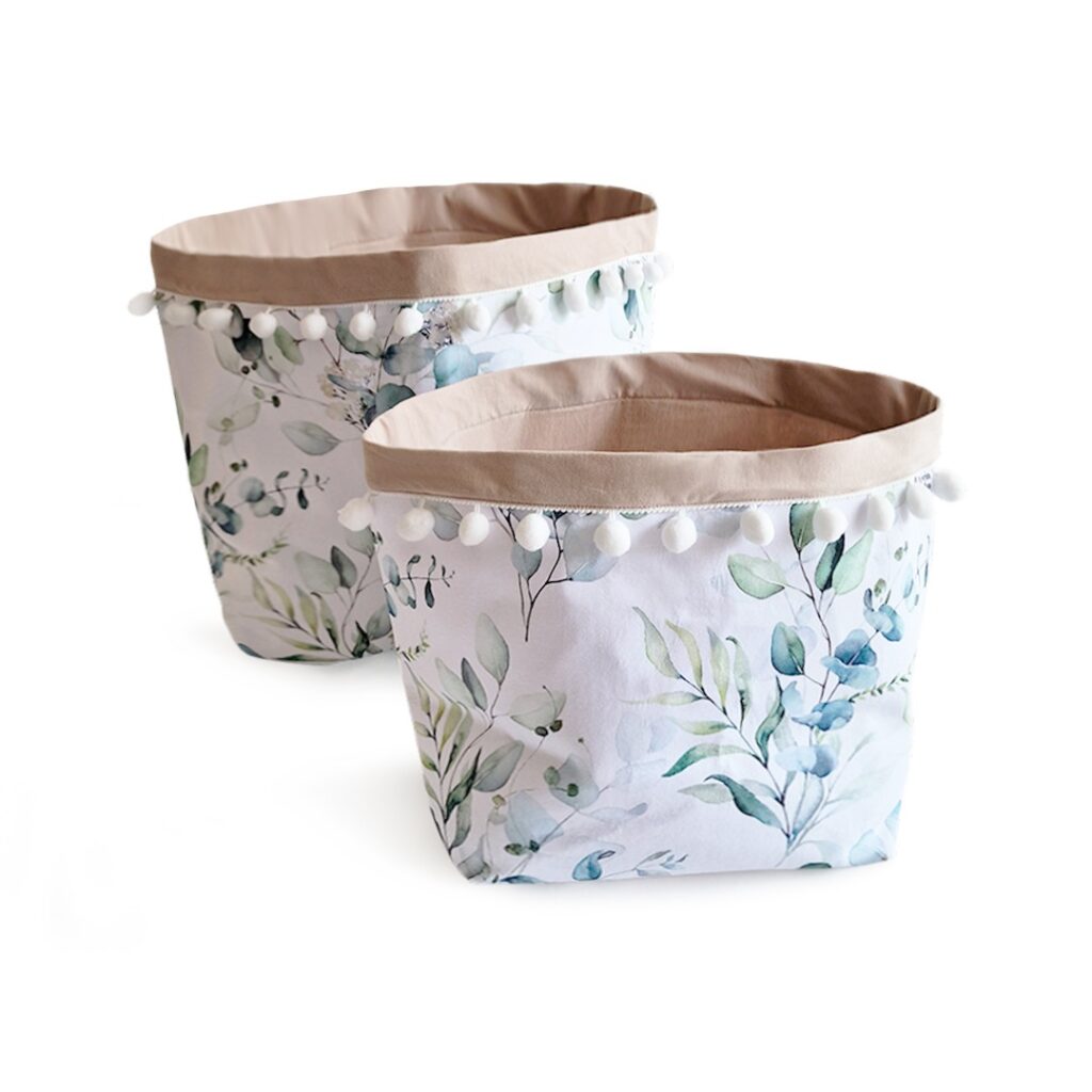 Set 2 bavlněných košíků s kuličkami (M, L) Set 2 bavlněných košíků s kuličkami (M, L)