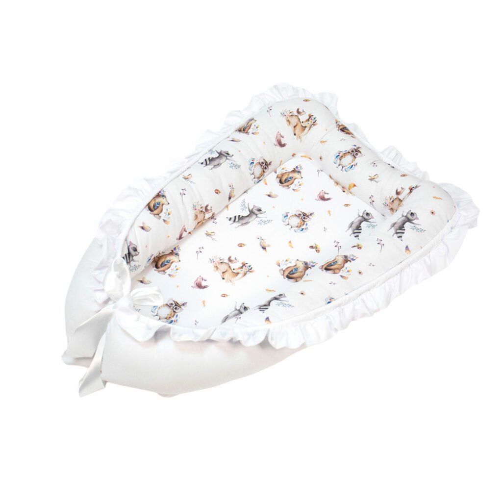 Bavlněné hnízdečko s volánem a stuhou Bavlněné hnízdečko s volánem a stuhou