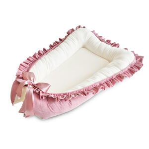 Velvet hnízdečko s volánem a stuhou