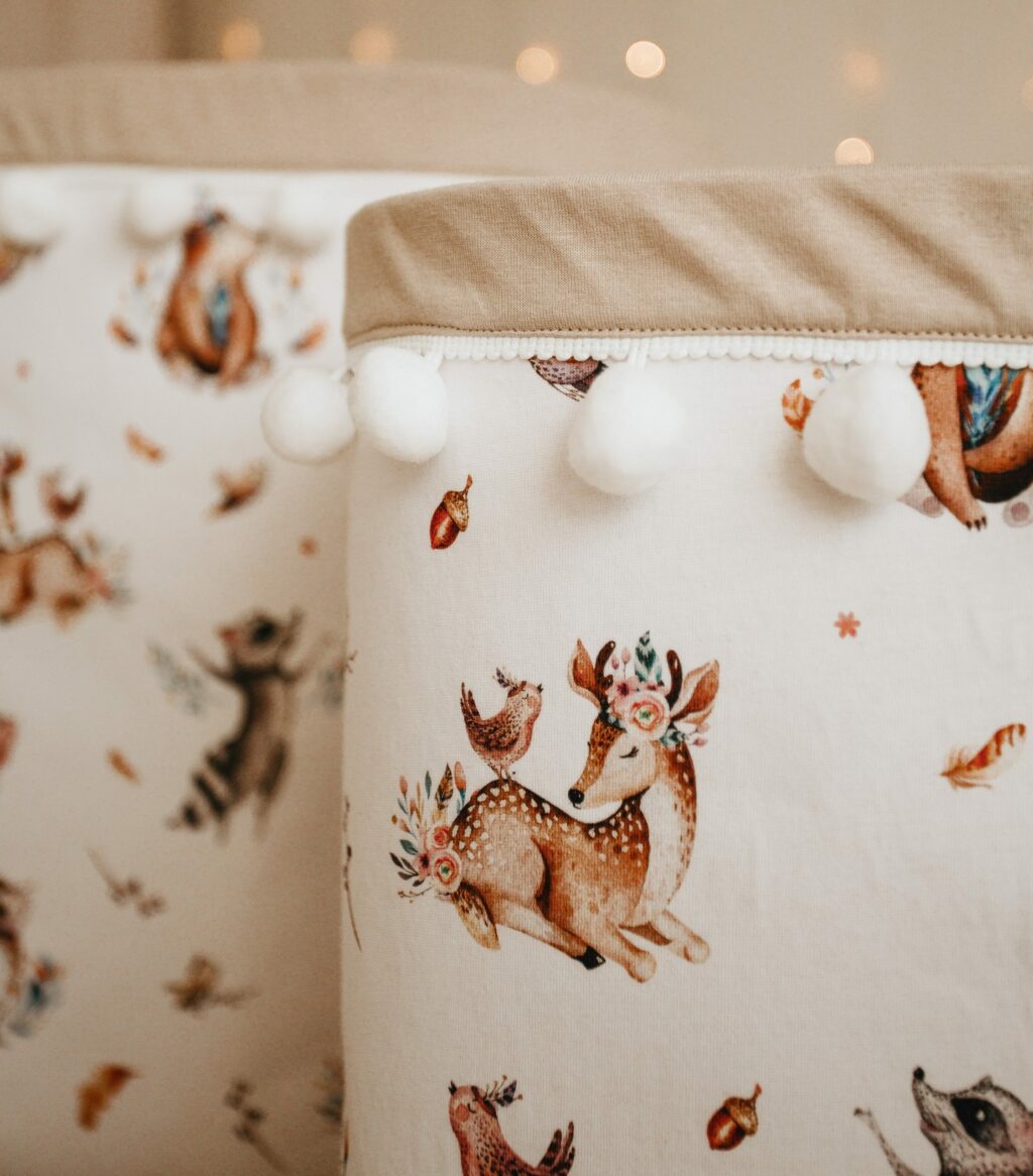 Set 2 bavlněných košíků s kuličkami (M, L) Set 2 bavlněných košíků s kuličkami (M, L)