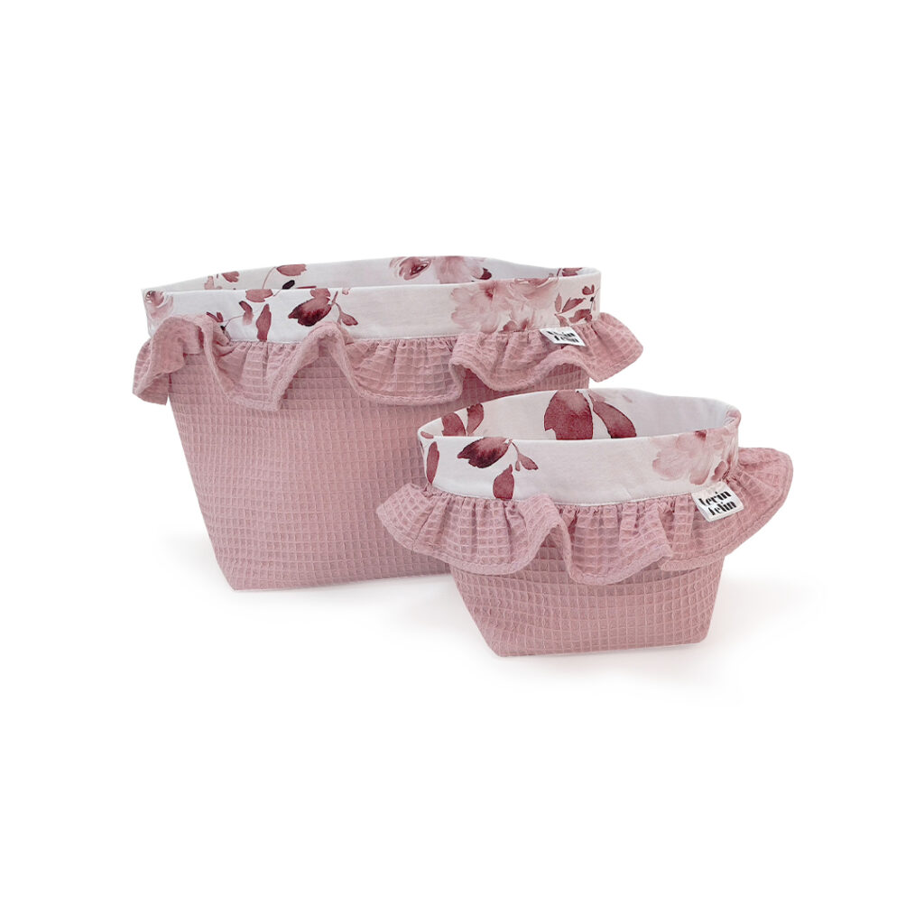 Set 2 vafle košíků s volánem (XS, S)