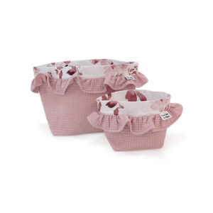 Set 2 vafle košíků s volánem (XS, S)