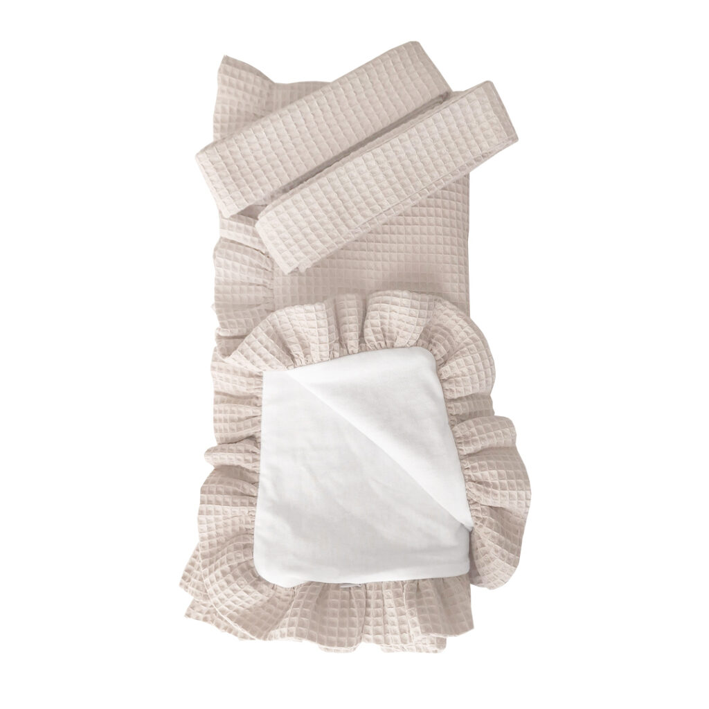 Vafle povlak s volánem na peřinku 80 × 80 cm Vafle povlak s volánem na peřinku 80 × 80 cm