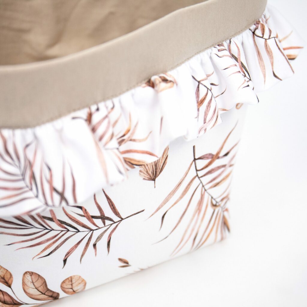 Set 4 bavlněných košíků s volánem (XS, S, M, L)