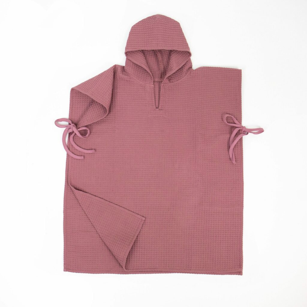 Dětské vafle pončo s kapucí