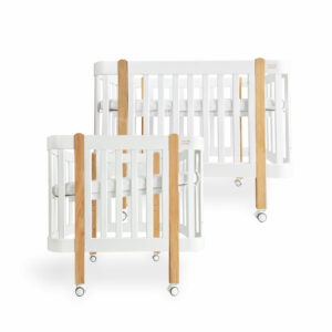 Dětská antirefluxní rostoucí postýlka Nika Duo – bílá s dřevěnými nožičkami