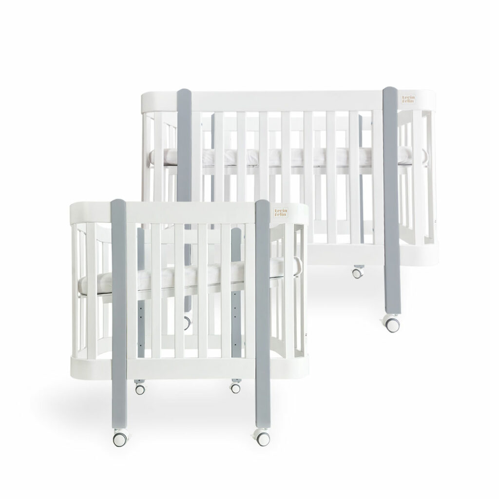 Dětská antirefluxní rostoucí postýlka Nika Duo – bílá se šedými nožičkami