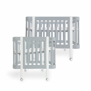 Dětská antirefluxní rostoucí postýlka Nika Duo – šedá s bílými nožičkami