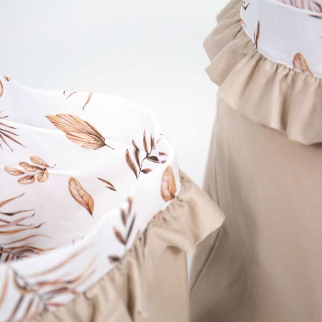 Set 4 bavlněných košíků s volánem (XS, S, M, L)