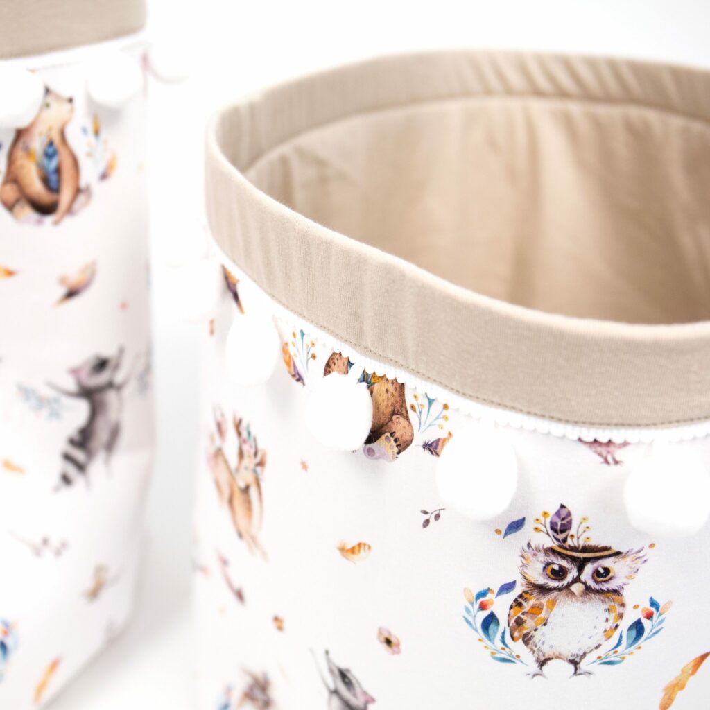 Set 2 bavlněných košíků s kuličkami (M, L) Set 2 bavlněných košíků s kuličkami (M, L)