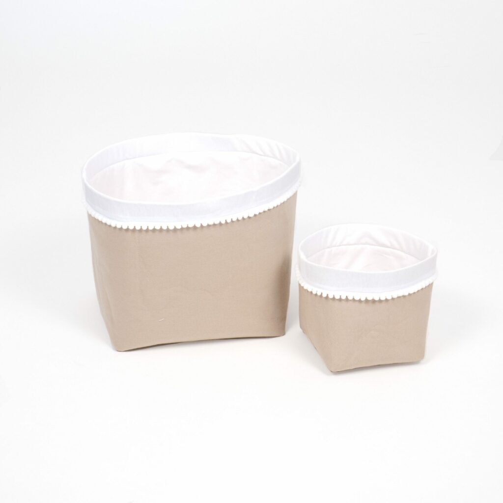 Set 2 bavlněných košíků s minikuličkami (XS, S) Set 2 bavlněných košíků s minikuličkami (XS, S)