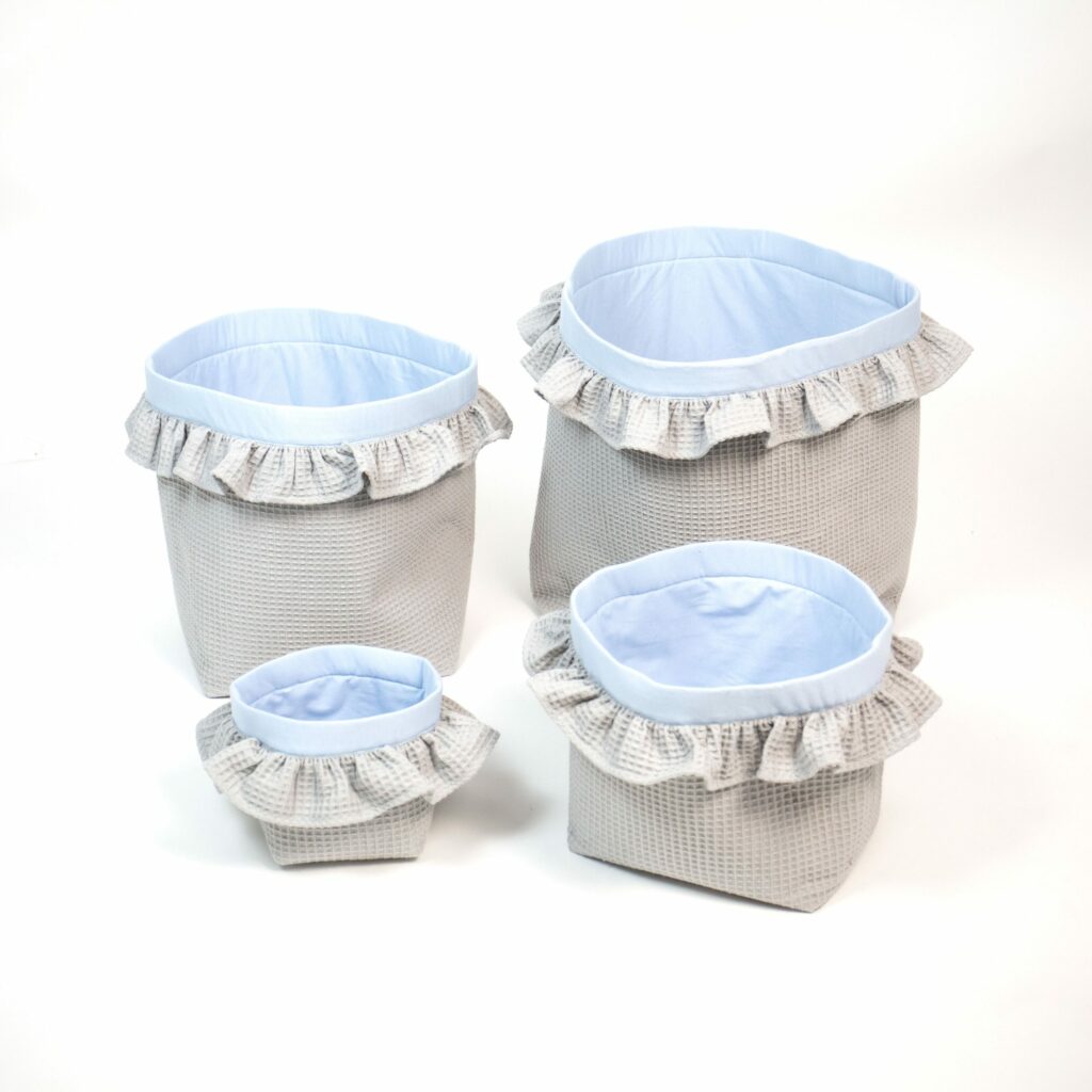 Set 4 vafle košíků s volánem (XS, S, M, L)