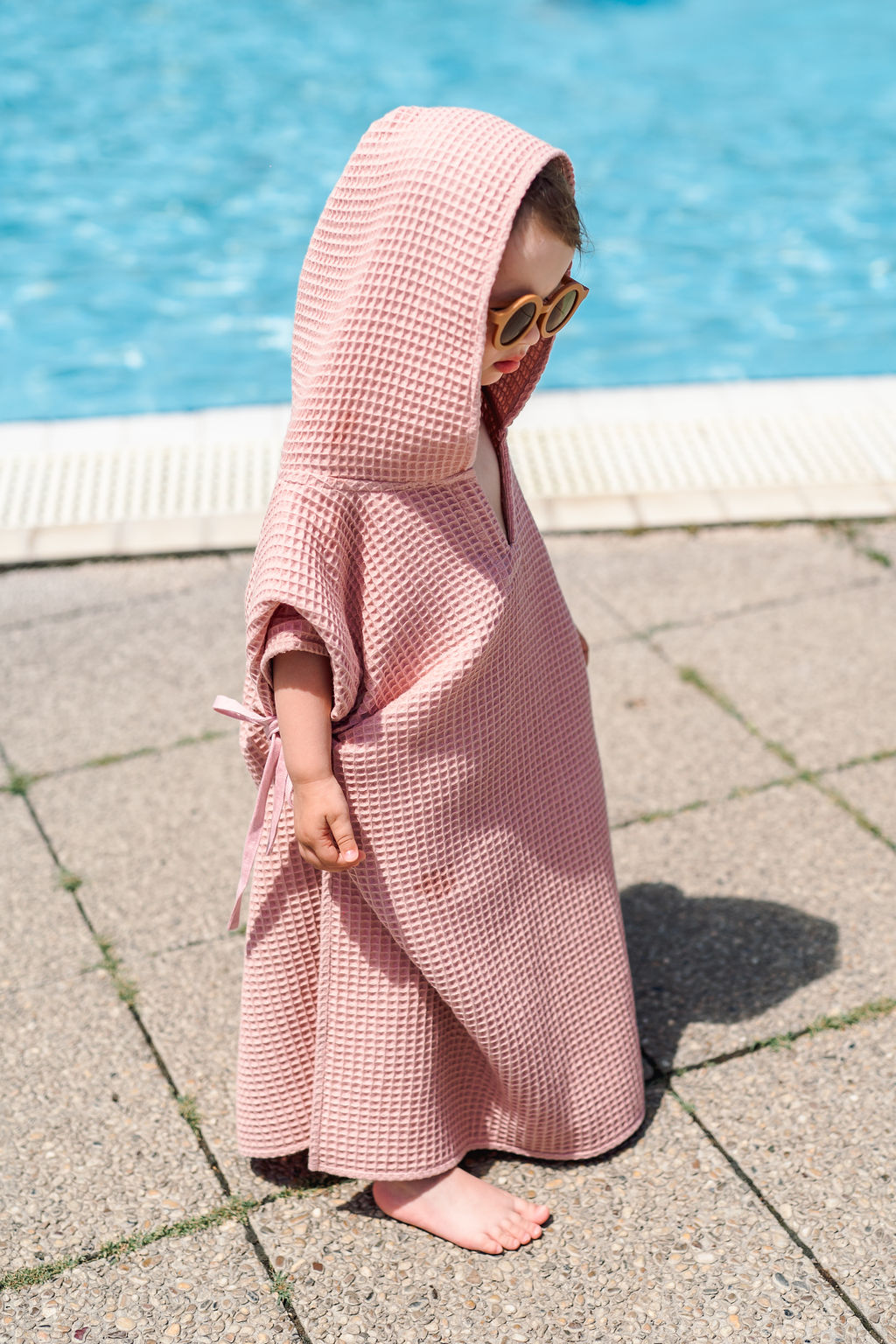 Dětské vafle pončo s kapucí