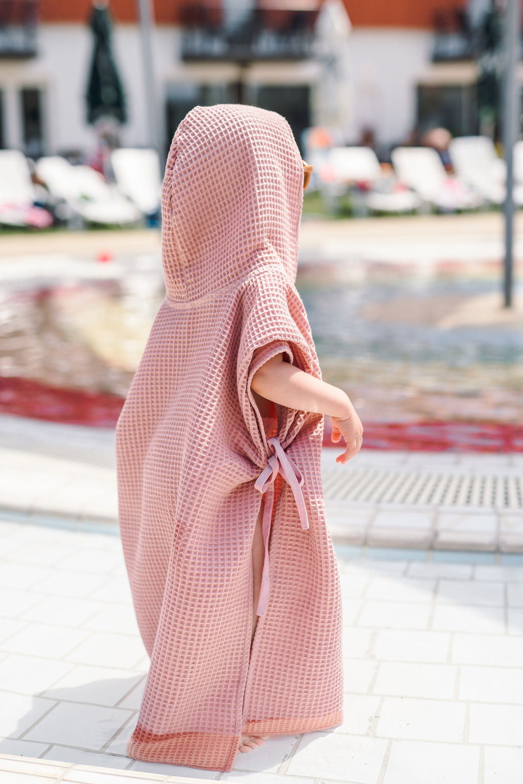 Dětské vafle pončo s kapucí