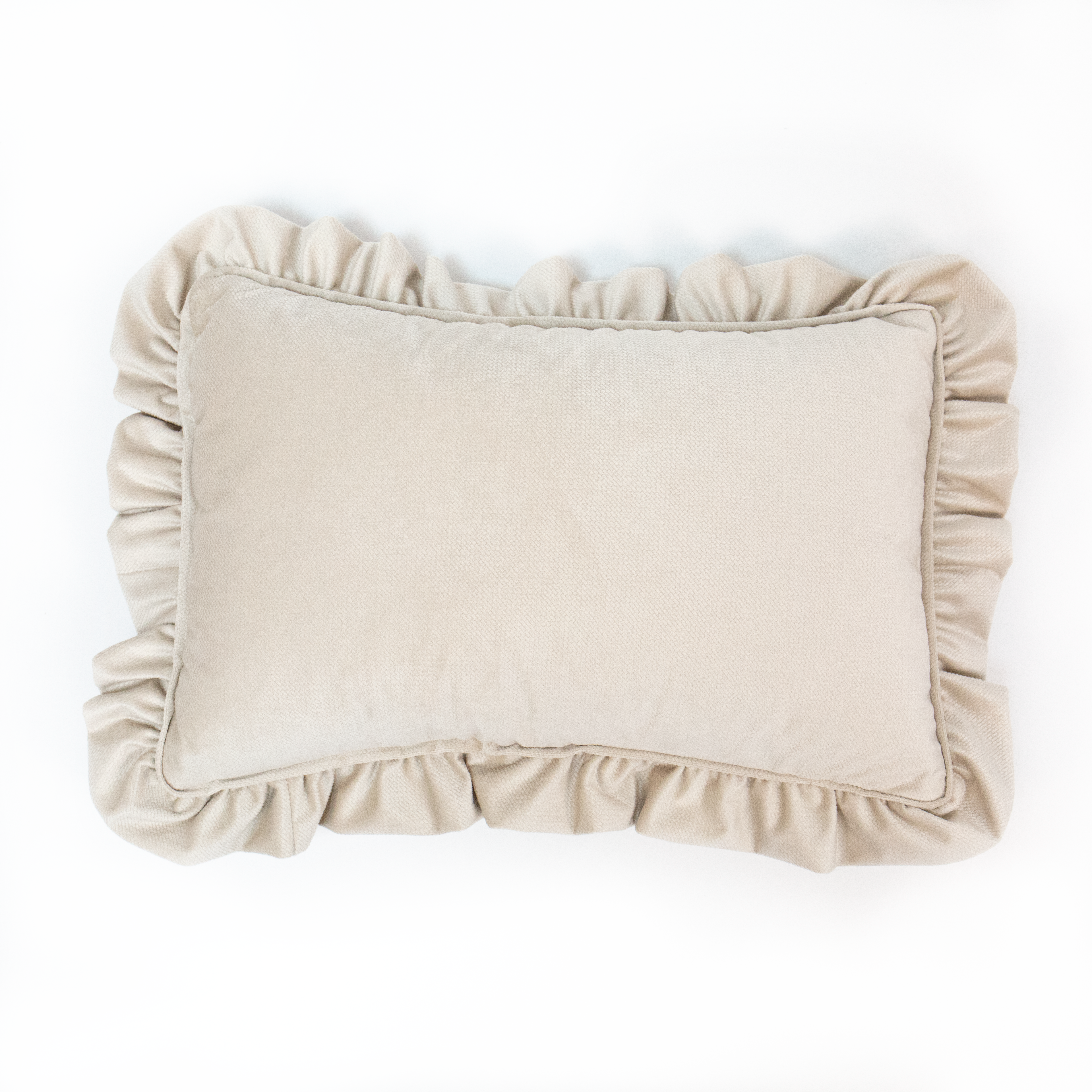 Velvet polštář s volánem 45 × 30 cm