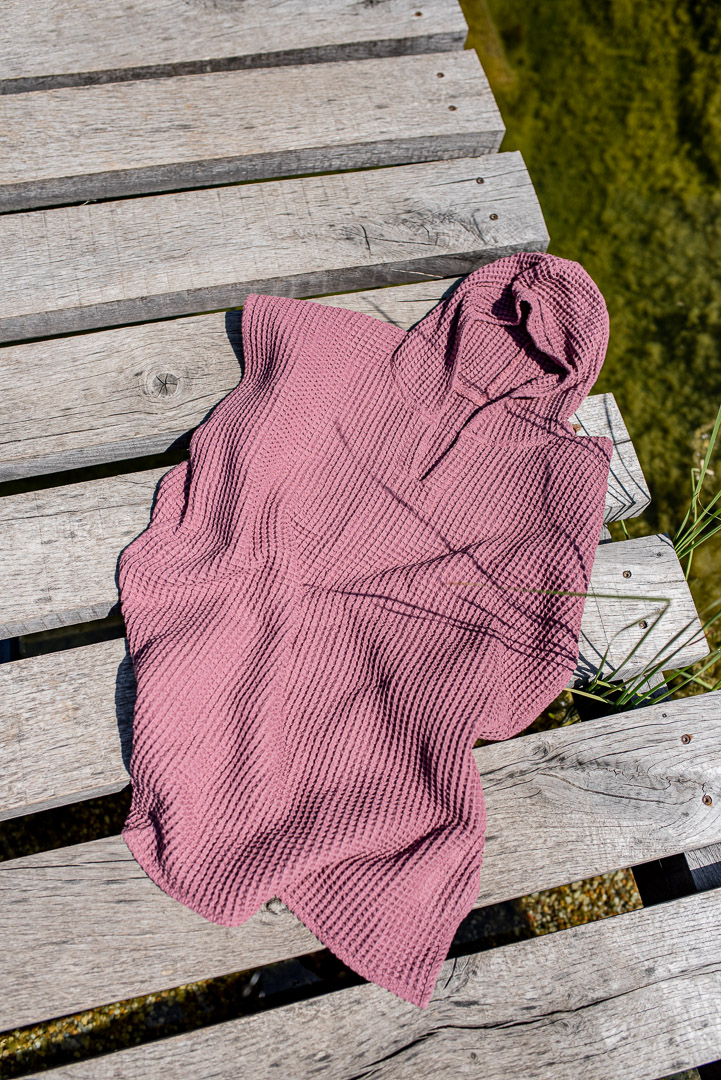 Dětské vafle pončo s kapucí