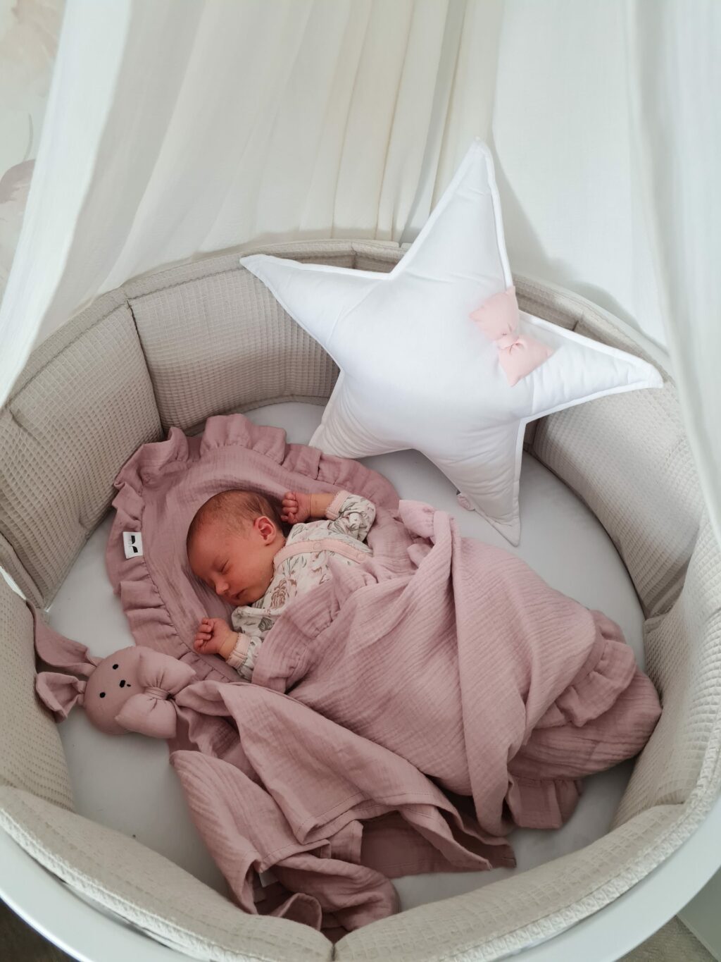 Polštář Hvězda bavlněná s mašličkou