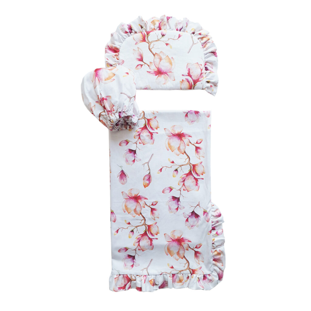 Bavlněný set do kočárku s volánem