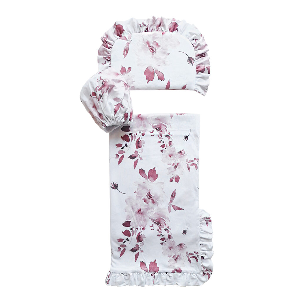 Bavlněný set do kočárku s volánem