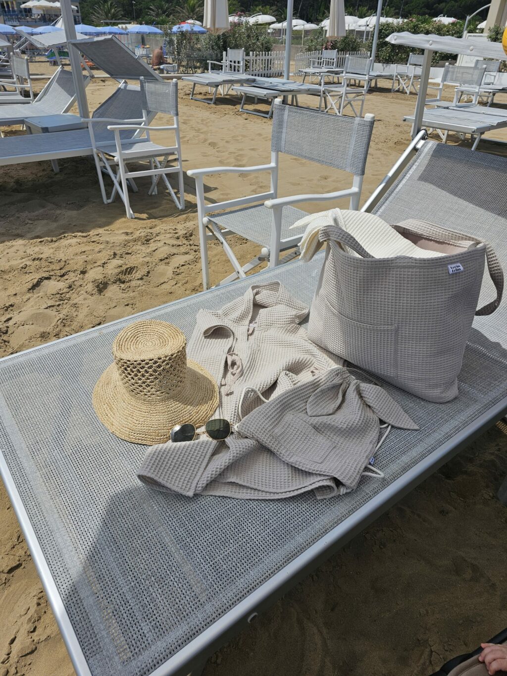 Plážový set 2 (plážová taška, rodinná deka, osuška a pončo)