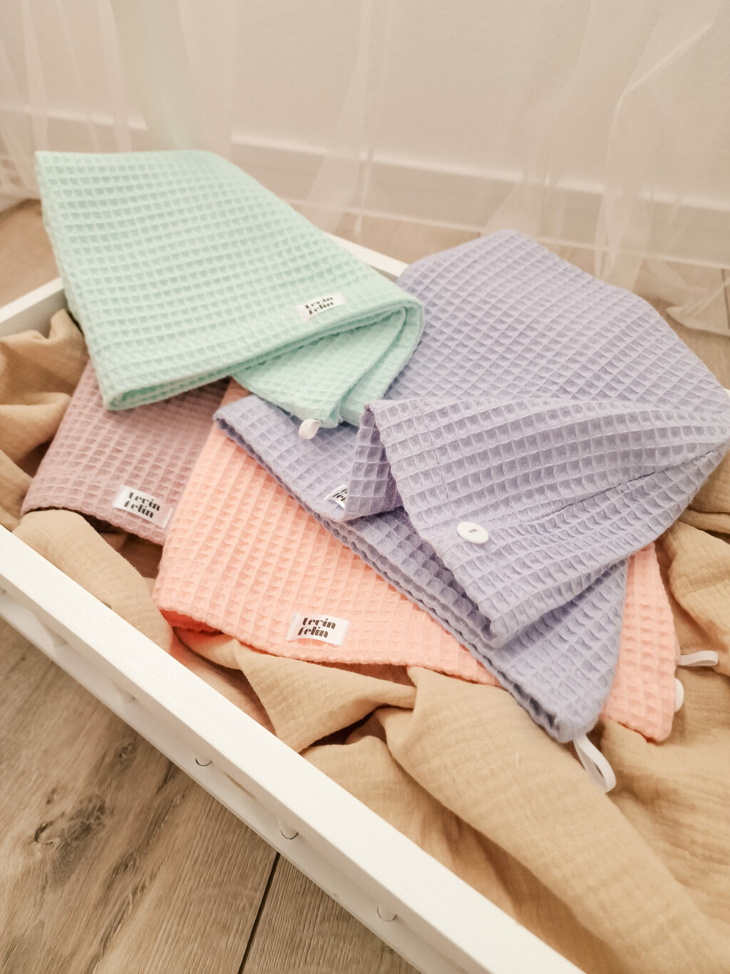 Turban na vlasy z vafle bavlny - M Turban na vlasy z vafle bavlny - M