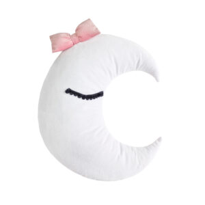 Polštář Měsíc velvet s mašličkou a očičky
